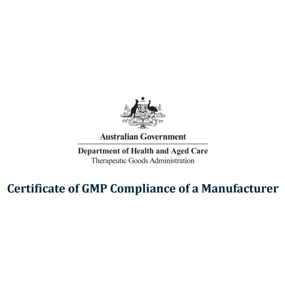 GMP-ZERTIFIKAT FÜR DIE PRODUKTIONSANLAGE VON TGA, AUSTRALIEN